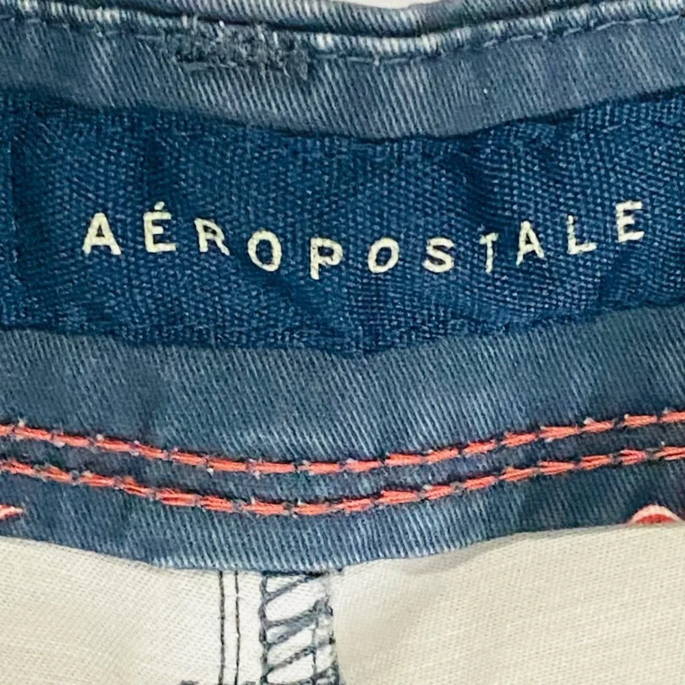 Aeropostale Men Size 28‎ Flamingo Embroidered Cotton Blend Chino Shorts